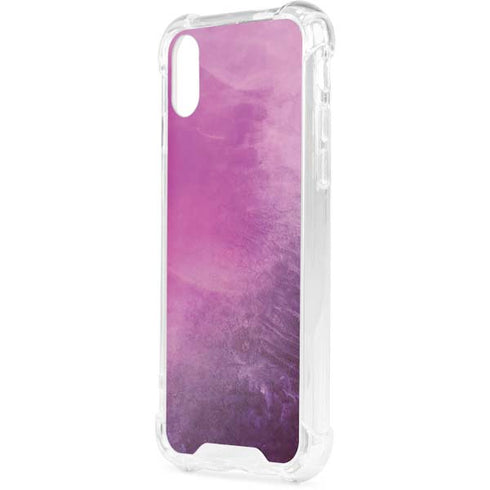 Purple Space Marble iPhone XS Clear Case