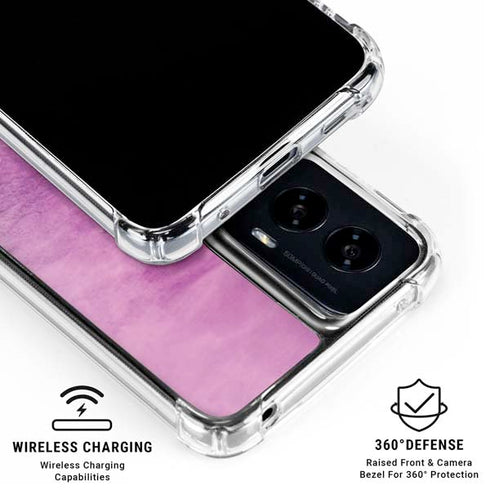 Purple Space Marble Moto G Power 5G (2024) Clear Case