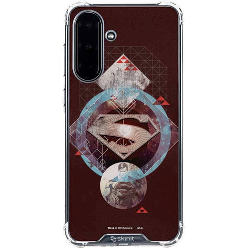 DC Comics Superman Purple Abstract Collage Galaxy A36 5G Clear Case