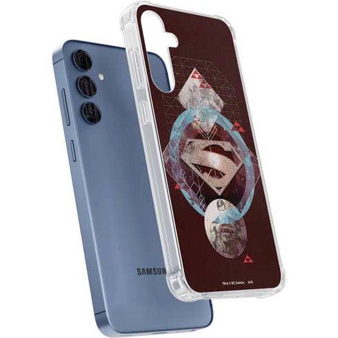 DC Comics Superman Purple Abstract Collage Galaxy A55 5G Clear Case