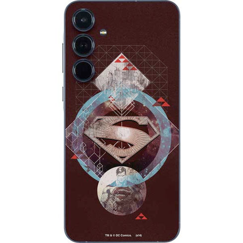 DC Comics Superman Purple Abstract Collage Galaxy A55 5G Skin
