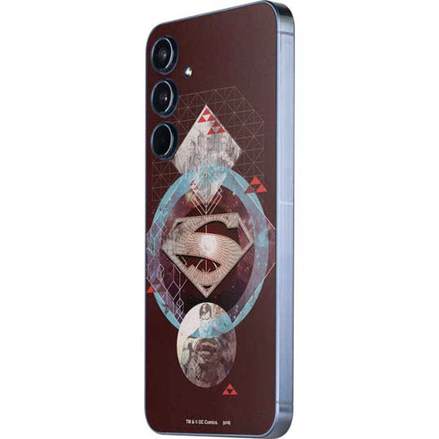 DC Comics Superman Purple Abstract Collage Galaxy A55 5G Skin