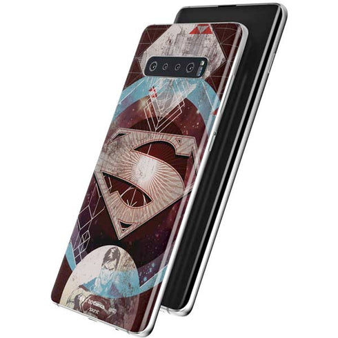 DC Comics Superman Purple Abstract Collage Galaxy S10 Plus Skin