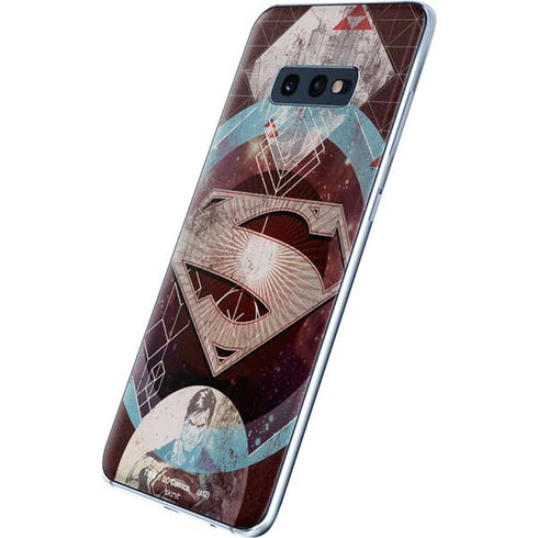 DC Comics Superman Purple Abstract Collage Galaxy S10e Skin