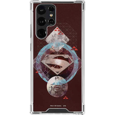 DC Comics Superman Purple Abstract Collage Galaxy S23 Ultra Clear Case