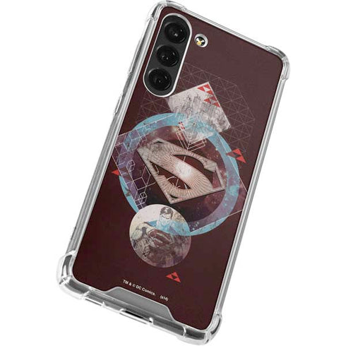 DC Comics Superman Purple Abstract Collage Galaxy S24 FE Clear Case
