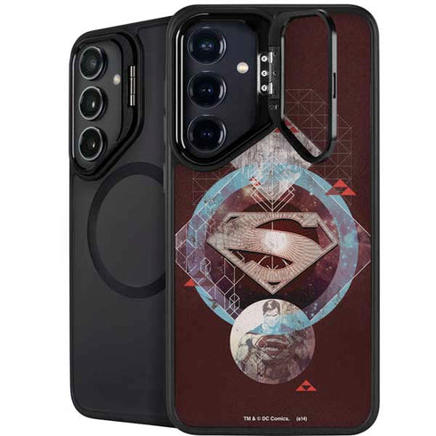 DC Comics Superman Purple Abstract Collage Galaxy S24 FE Kickstand Case
