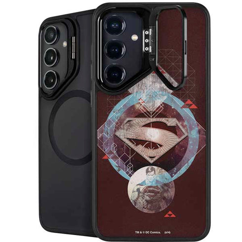 DC Comics Superman Purple Abstract Collage Galaxy S25 Plus Kickstand Case