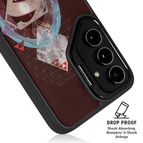 DC Comics Superman Purple Abstract Collage Galaxy S25 Plus Kickstand Case