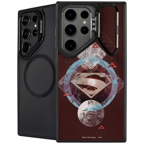 DC Comics Superman Purple Abstract Collage Galaxy S24 Ultra Kickstand Case
