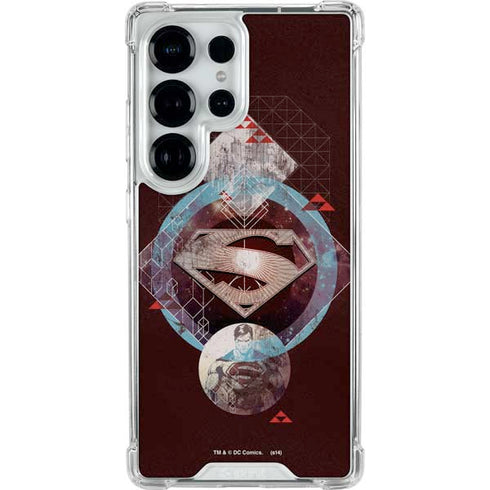 DC Comics Superman Purple Abstract Collage Galaxy S25 Ultra Clear Case
