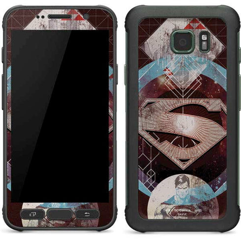 DC Comics Superman Purple Abstract Collage Galaxy S7 Active Skin