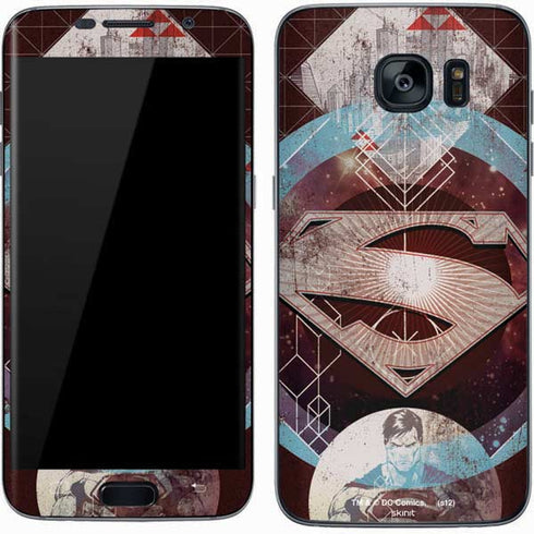 DC Comics Superman Purple Abstract Collage Galaxy S7 Skin