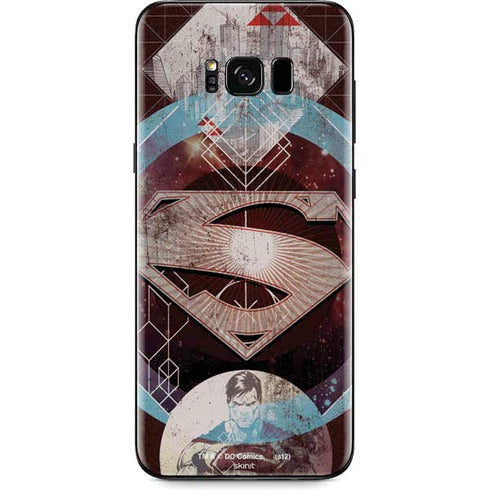 DC Comics Superman Purple Abstract Collage Galaxy S8 Plus Skin