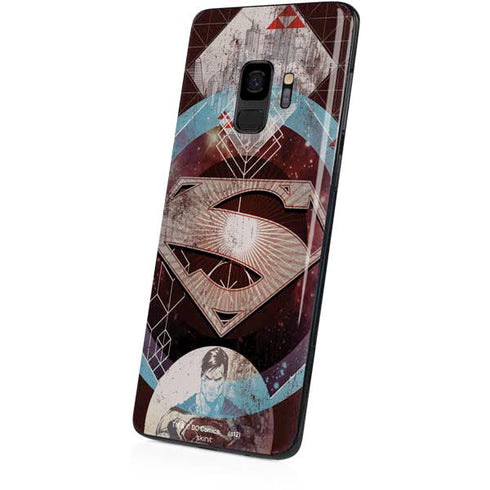 DC Comics Superman Purple Abstract Collage Galaxy S9 Skin