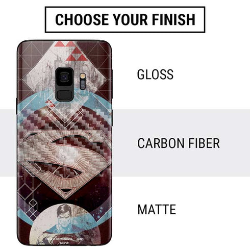 DC Comics Superman Purple Abstract Collage Galaxy S9 Skin