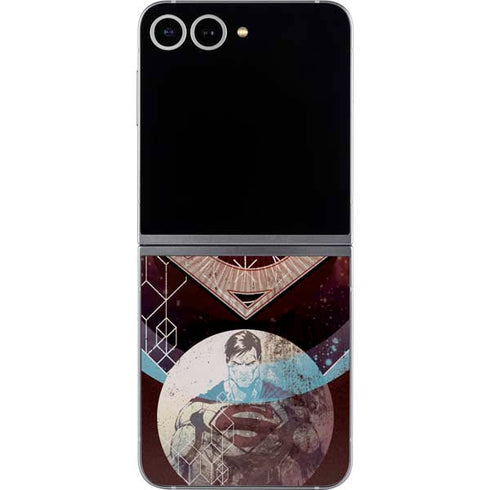 DC Comics Superman Purple Abstract Collage Galaxy Z Flip6 Skin
