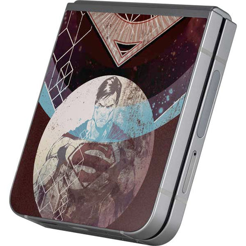 DC Comics Superman Purple Abstract Collage Galaxy Z Flip6 Skin