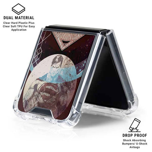 DC Comics Superman Purple Abstract Collage Galaxy Z Flip6 Clear Case