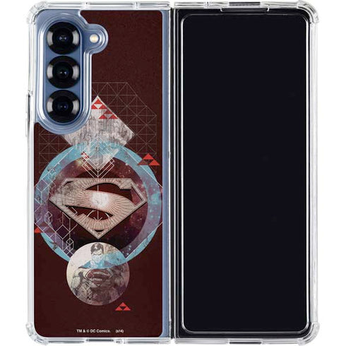 DC Comics Superman Purple Abstract Collage Galaxy Z Fold6 Clear Case