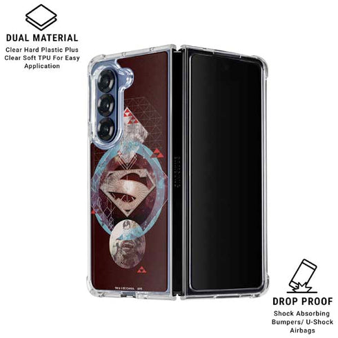DC Comics Superman Purple Abstract Collage Galaxy Z Fold6 Clear Case