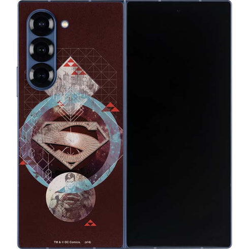 DC Comics Superman Purple Abstract Collage Galaxy Z Fold6 Skin