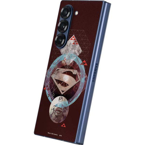DC Comics Superman Purple Abstract Collage Galaxy Z Fold6 Skin