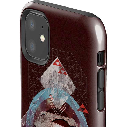 DC Comics Superman Purple Abstract Collage iPhone 11 Impact Case