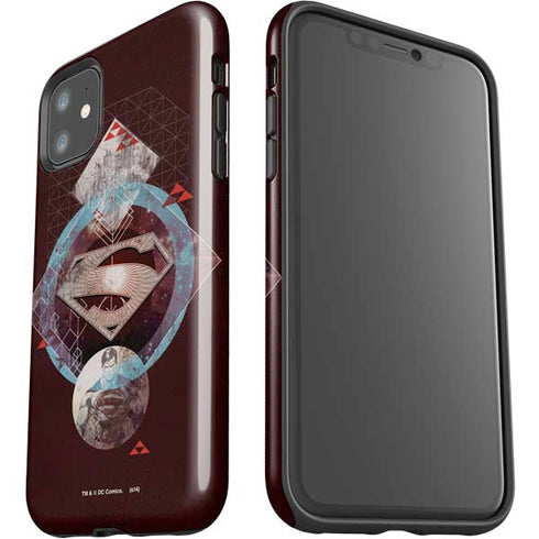 DC Comics Superman Purple Abstract Collage iPhone 11 Impact Case