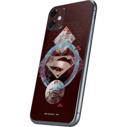 DC Comics Superman Purple Abstract Collage iPhone 11 Skin