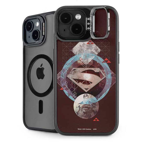 DC Comics Superman Purple Abstract Collage iPhone 14 Kickstand Case