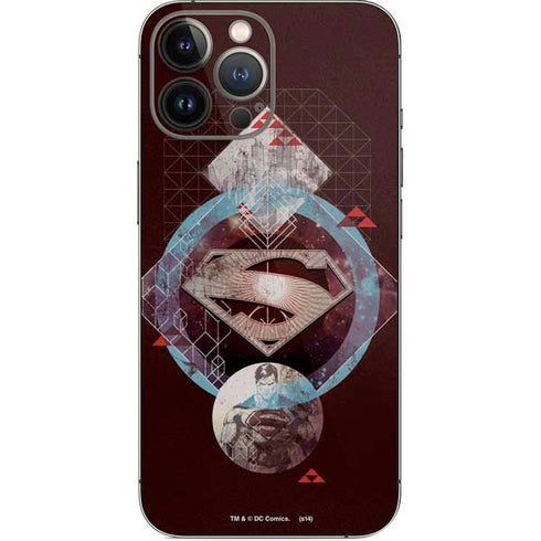 DC Comics Superman Purple Abstract Collage iPhone 15 Pro Max Skin