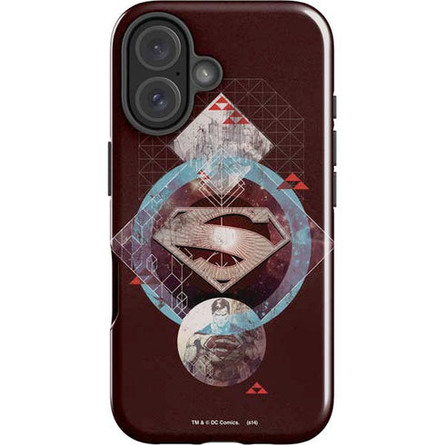 DC Comics Superman Purple Abstract Collage iPhone 16 Impact Case