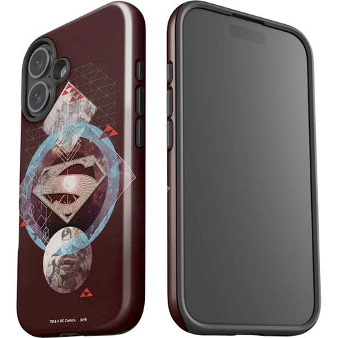 DC Comics Superman Purple Abstract Collage iPhone 16 Impact Case