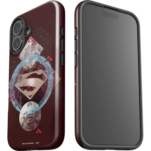 DC Comics Superman Purple Abstract Collage iPhone 16 Plus Impact Case