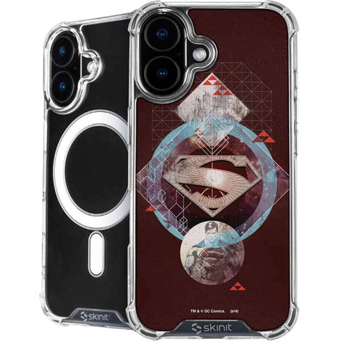 DC Comics Superman Purple Abstract Collage iPhone 16 Plus MagSafe Case