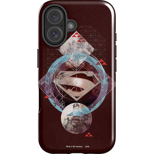 DC Comics Superman Purple Abstract Collage iPhone 16 Plus Magsafe Impact Case