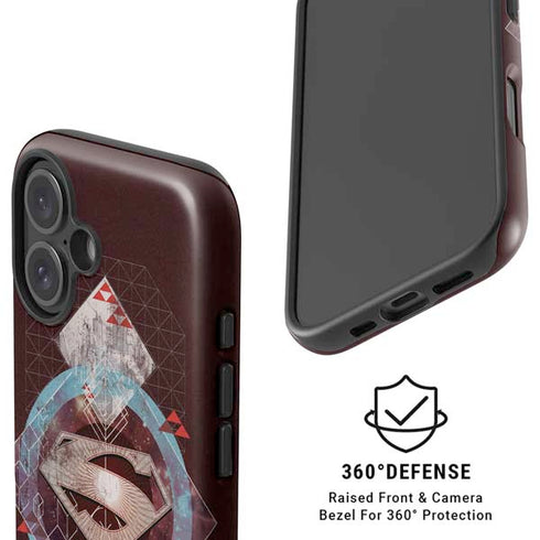 DC Comics Superman Purple Abstract Collage iPhone 16 Plus Magsafe Impact Case