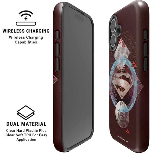DC Comics Superman Purple Abstract Collage iPhone 16 Plus Magsafe Impact Case