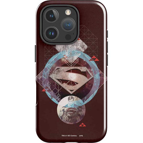 DC Comics Superman Purple Abstract Collage iPhone 16 Pro Impact Case