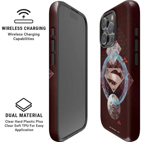DC Comics Superman Purple Abstract Collage iPhone 16 Pro Magsafe Impact Case