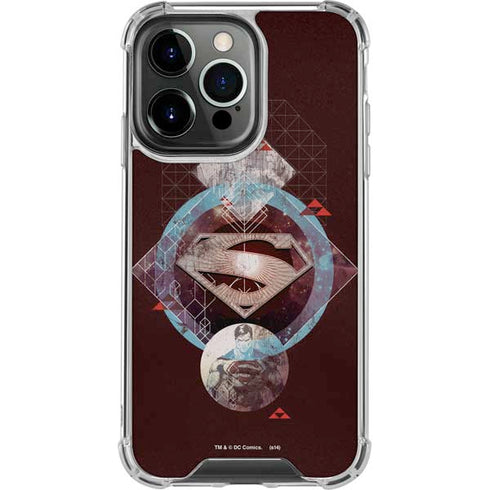 DC Comics Superman Purple Abstract Collage iPhone 16 Pro Max Clear Case