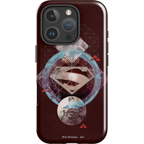 DC Comics Superman Purple Abstract Collage iPhone 16 Pro Max Magsafe Impact Case
