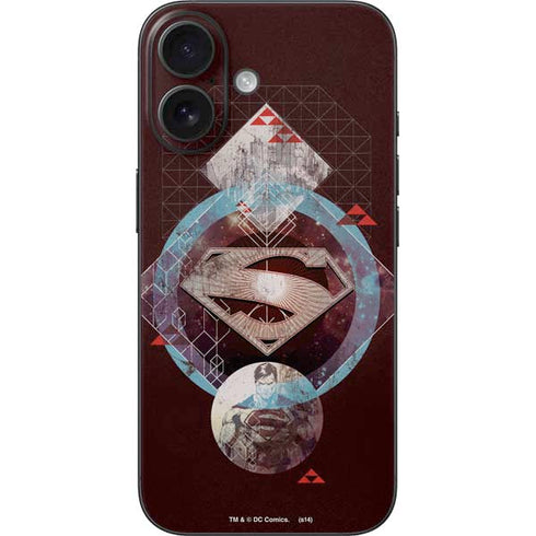 DC Comics Superman Purple Abstract Collage iPhone 16 Skin