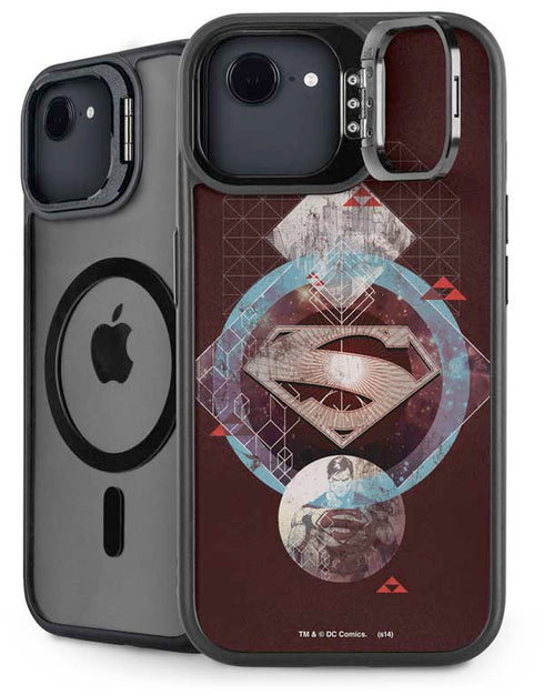 DC Comics Superman Purple Abstract Collage iPhone 16e Kickstand Case