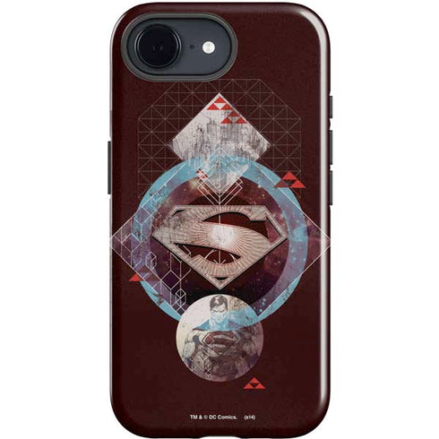 DC Comics Superman Purple Abstract Collage iPhone 16e Impact Case