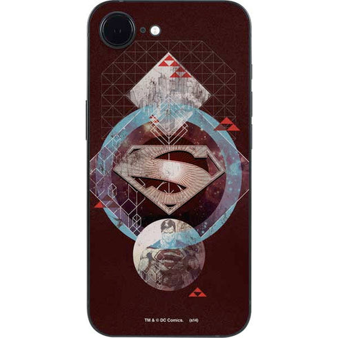 DC Comics Superman Purple Abstract Collage iPhone 16e Skin