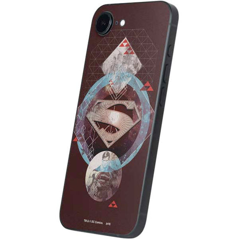 DC Comics Superman Purple Abstract Collage iPhone 16e Skin