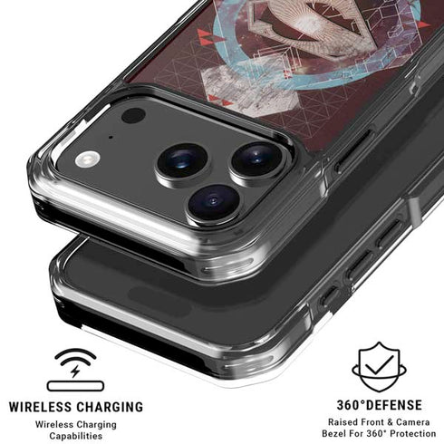 DC Comics Superman Purple Abstract Collage iPhone 18 Pro Clear Case