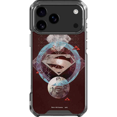 DC Comics Superman Purple Abstract Collage iPhone 18 Pro Max Clear Case